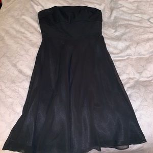WHBM strapless dress with pleated detail on top